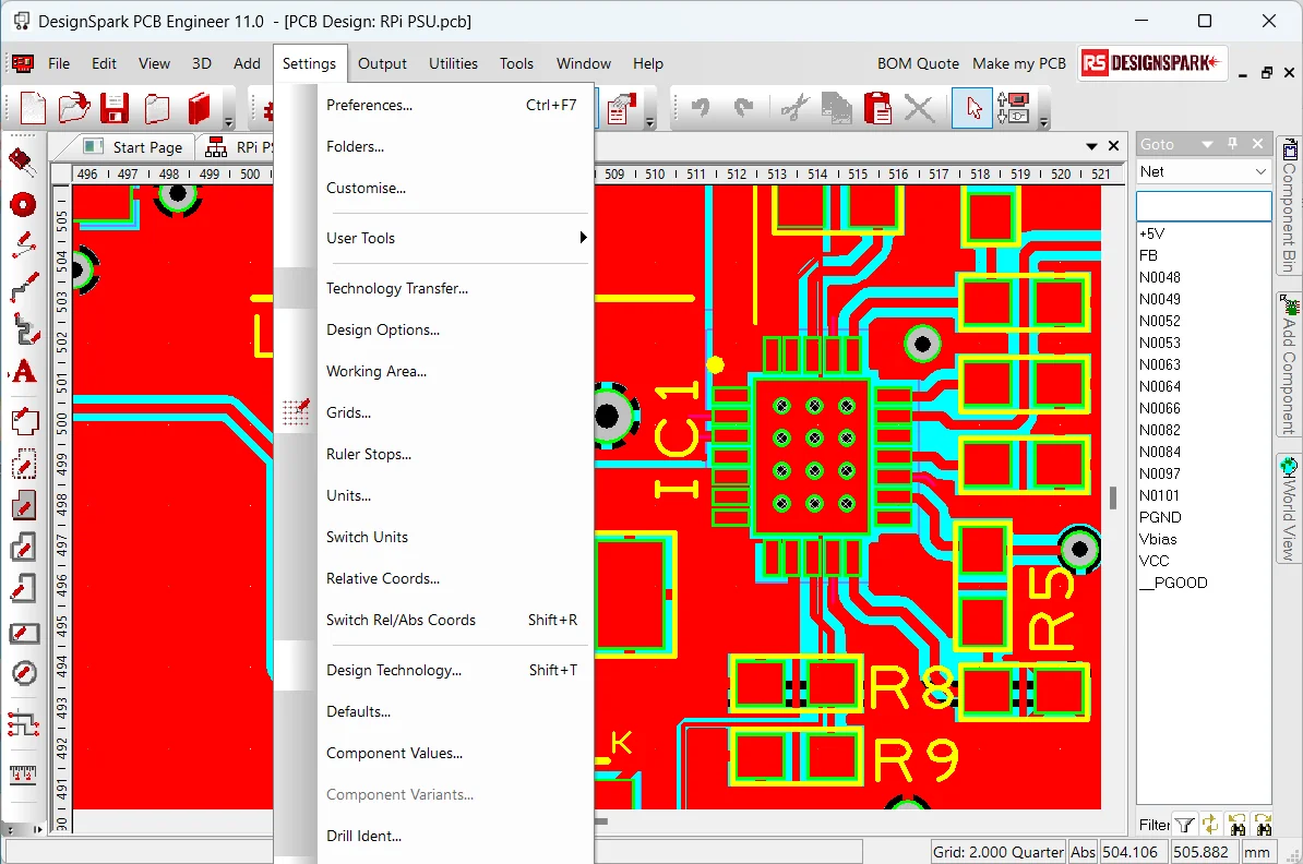 DesignSpark Circuit Simulator Screenshot 7, Copyright reserved by DesignSpark Circuit Simulator