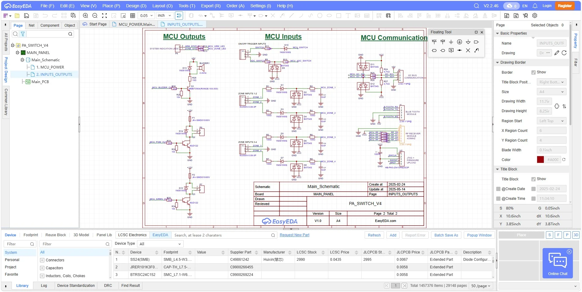 EasyEDA Pro Screenshot 4, Copyright reserved by EasyEDA Pro