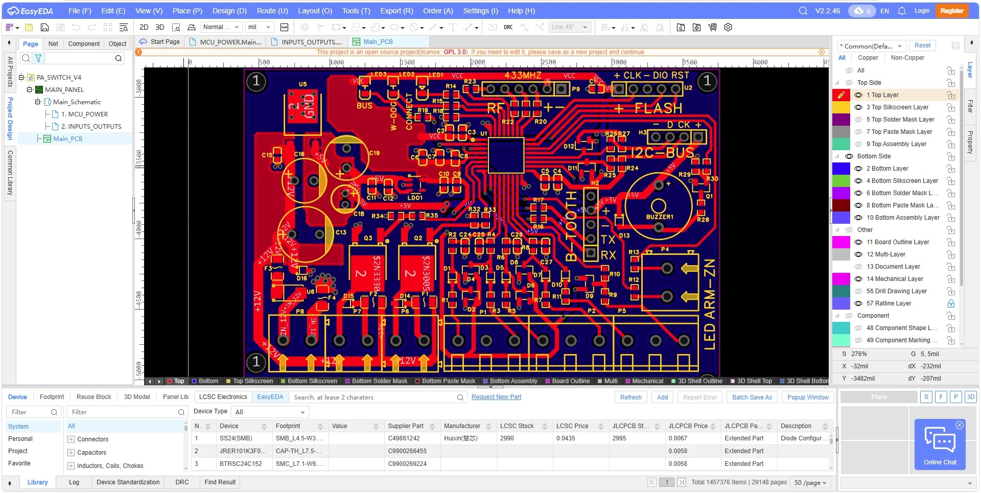 EasyEDA Pro Screenshot 6, Copyright reserved by EasyEDA Pro