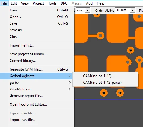 FreePCB-2 Screenshot 1, Copyright reserved by FreePCB-2
