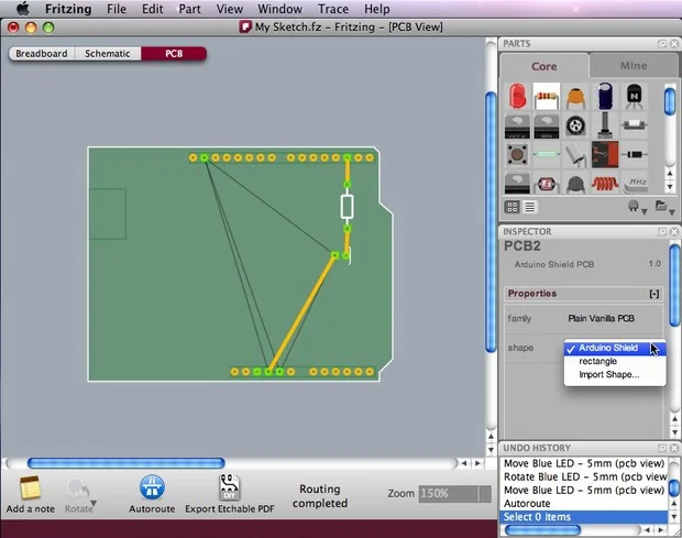 Fritzing Screenshot 2, Copyright reserved by Fritzing