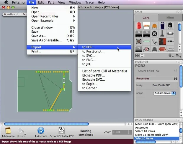 Fritzing Screenshot 4, Copyright reserved by Fritzing