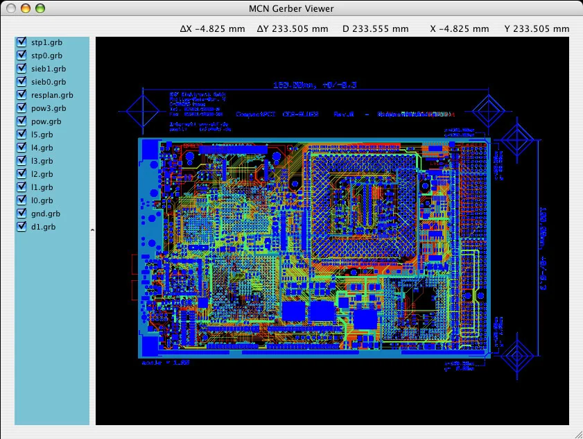 MCN Gerber Viewer Screenshot 1, Copyright reserved by MCN Gerber Viewer