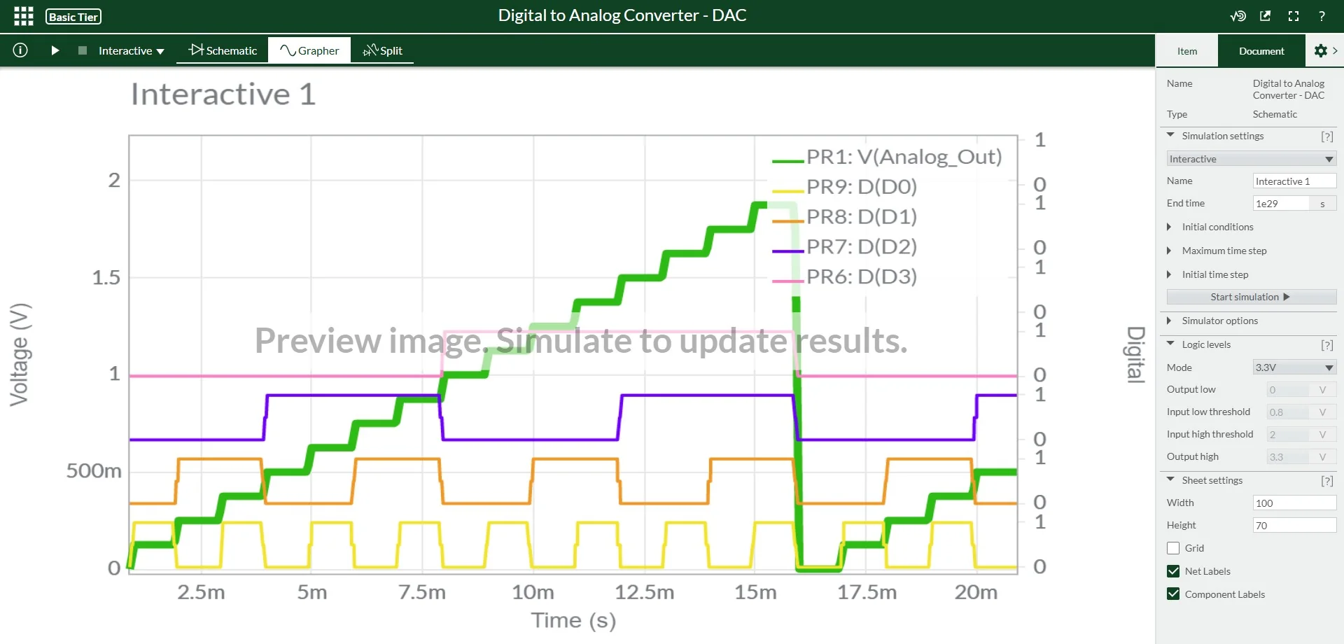 Multisim Live Screenshot 2, Copyright reserved by Multisim Live