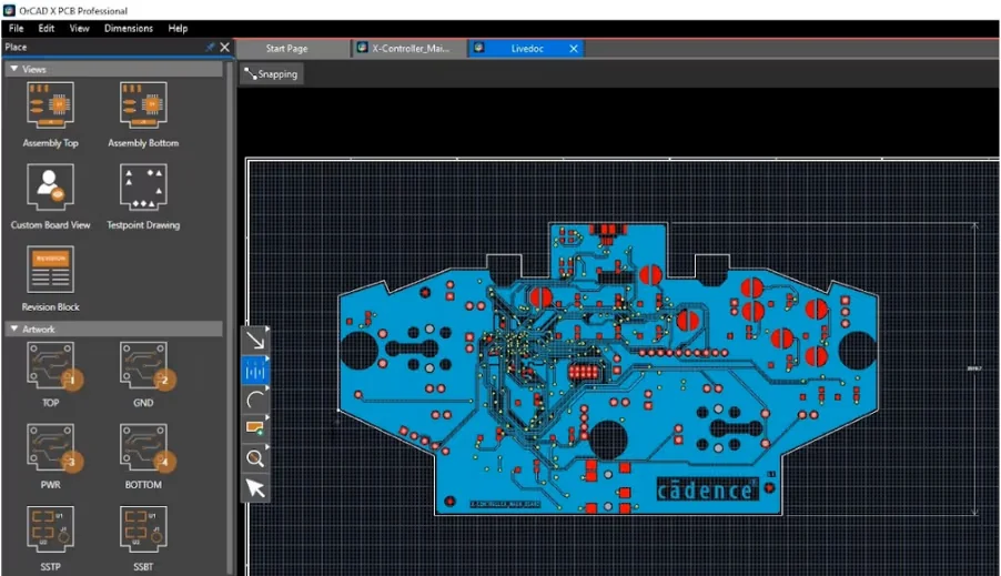 OrCAD X PCB Screenshot 3, Copyright reserved by OrCAD X PCB