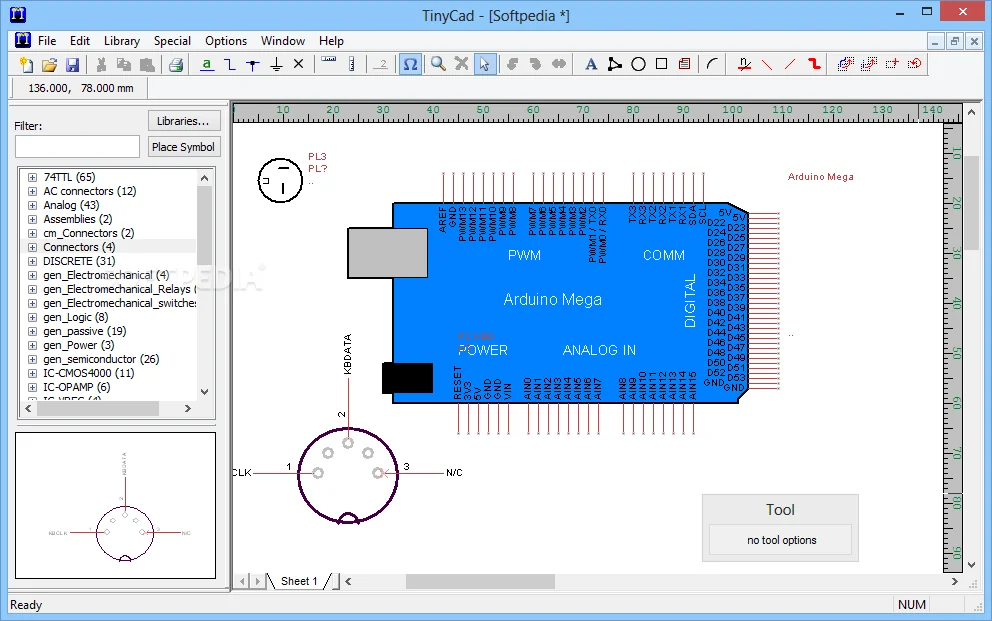 TinyCAD Screenshot 1, Copyright reserved by TinyCAD