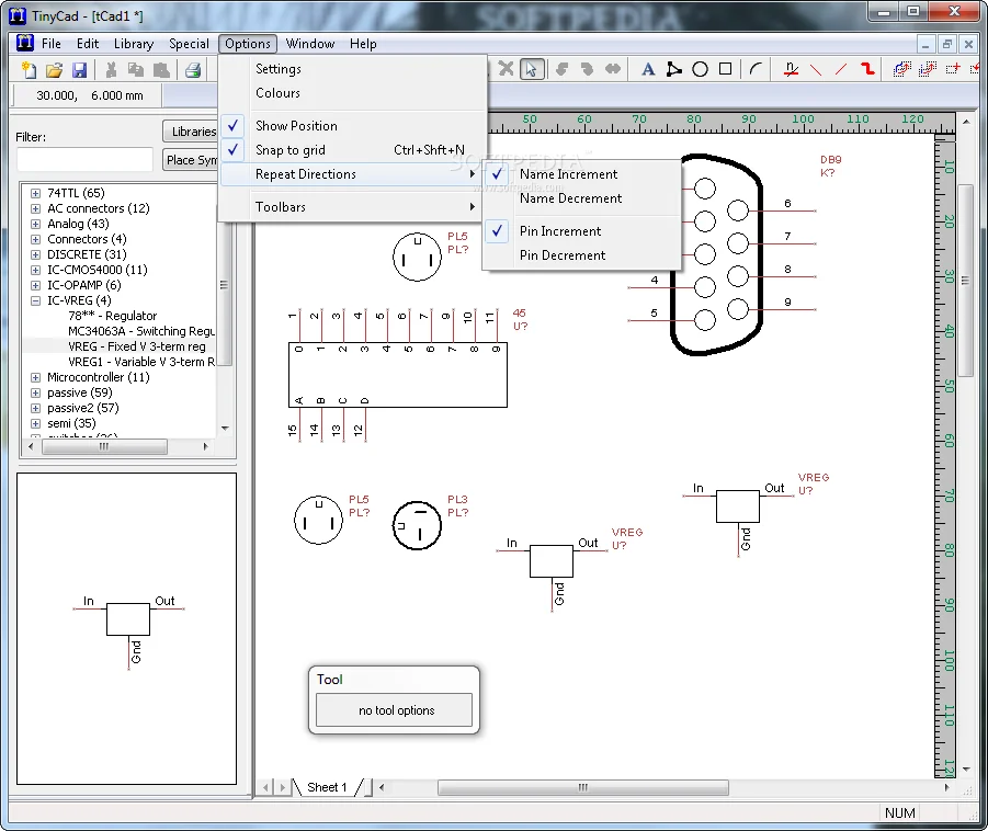 TinyCAD Screenshot 3, Copyright reserved by TinyCAD